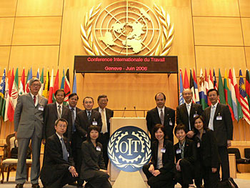 出席第95屆國際勞工大會的香港特區全體代表。