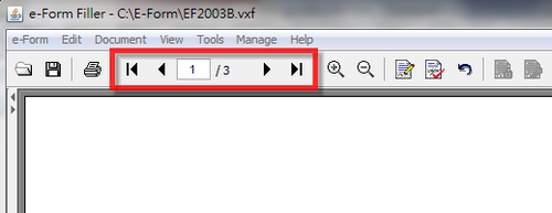 Toolbar for "Navigating Between Pages"