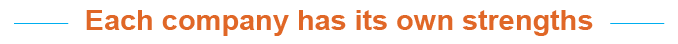 Each company has its own strength