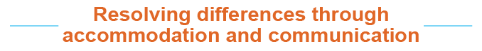 Resolving differences through accommodation and communicatio