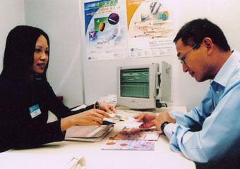 A placement officer rendering employment counselling and job matching service to a job-seeker under the Job Matching Programme