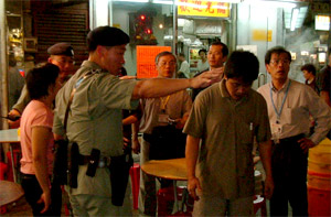 Labour inspectors detecting illegal workers in a joint operation with the Police.