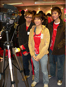 YSSS trainees give an interview to the media.