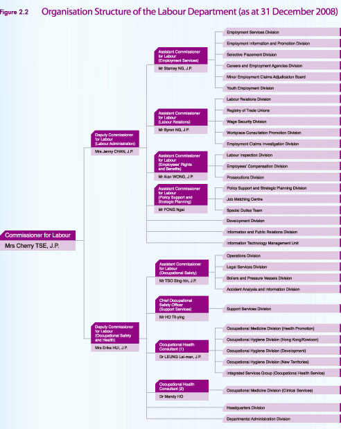 Organisation Structure of the Labour Department (as at 31 December 2008)